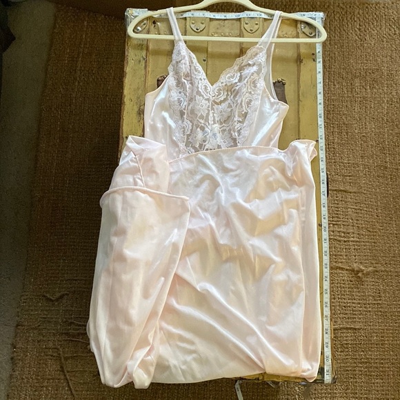 70S VINTAGE UNDERCOVER WEAR STR BOHO LONG NIGHTGOWN SLIP DRESS VINTAG LINGERIE M - Picture 4 of 15